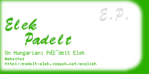 elek padelt business card